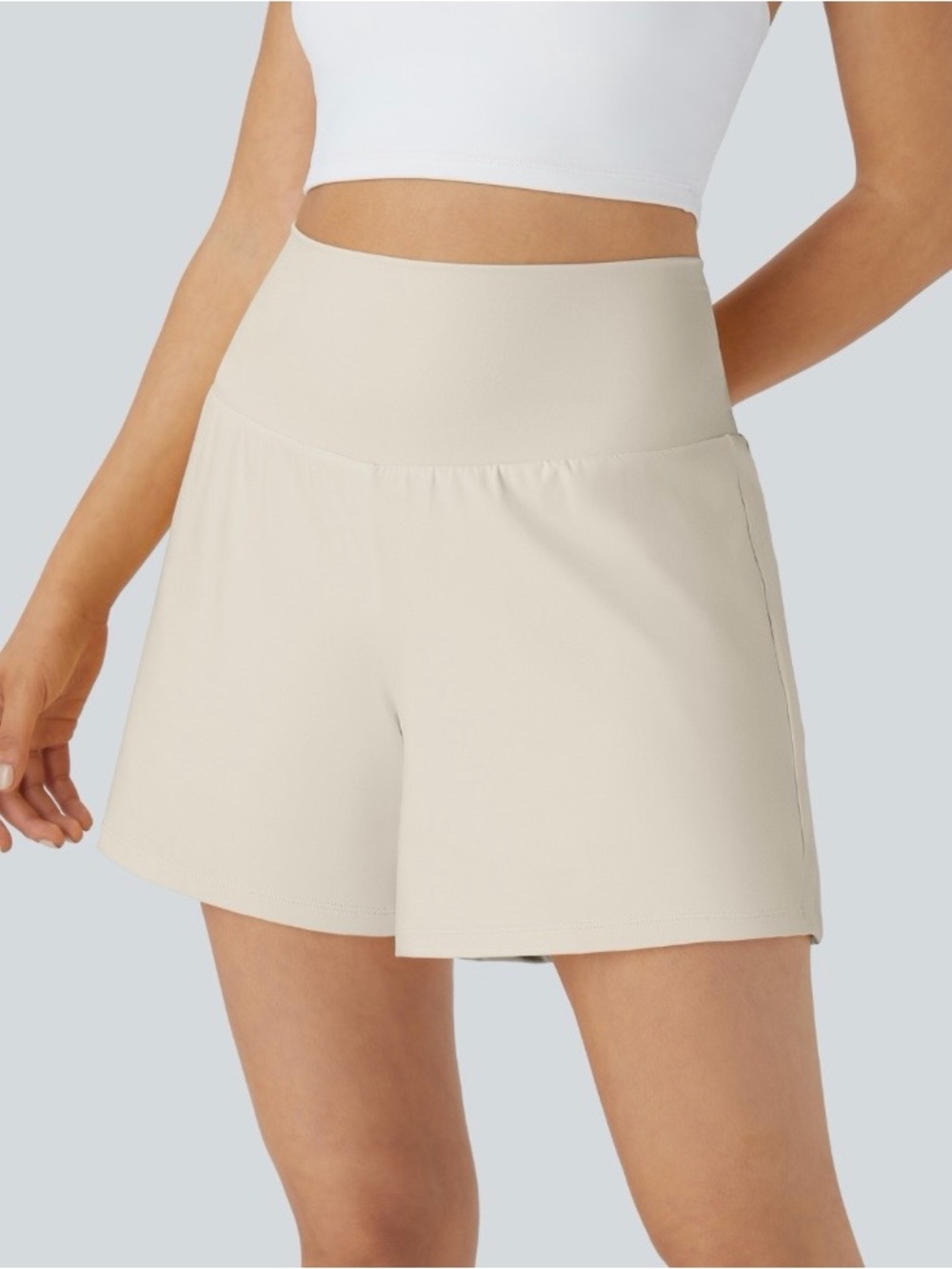 Halara High-Waist Women's Athletic Shorts — Cream